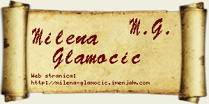 Milena Glamočić vizit kartica